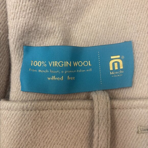 Aritzia Wilfred Free Jacket Womens Medium Beige Virgin Wool Shearling Motto Cozy - Picture 14 of 16